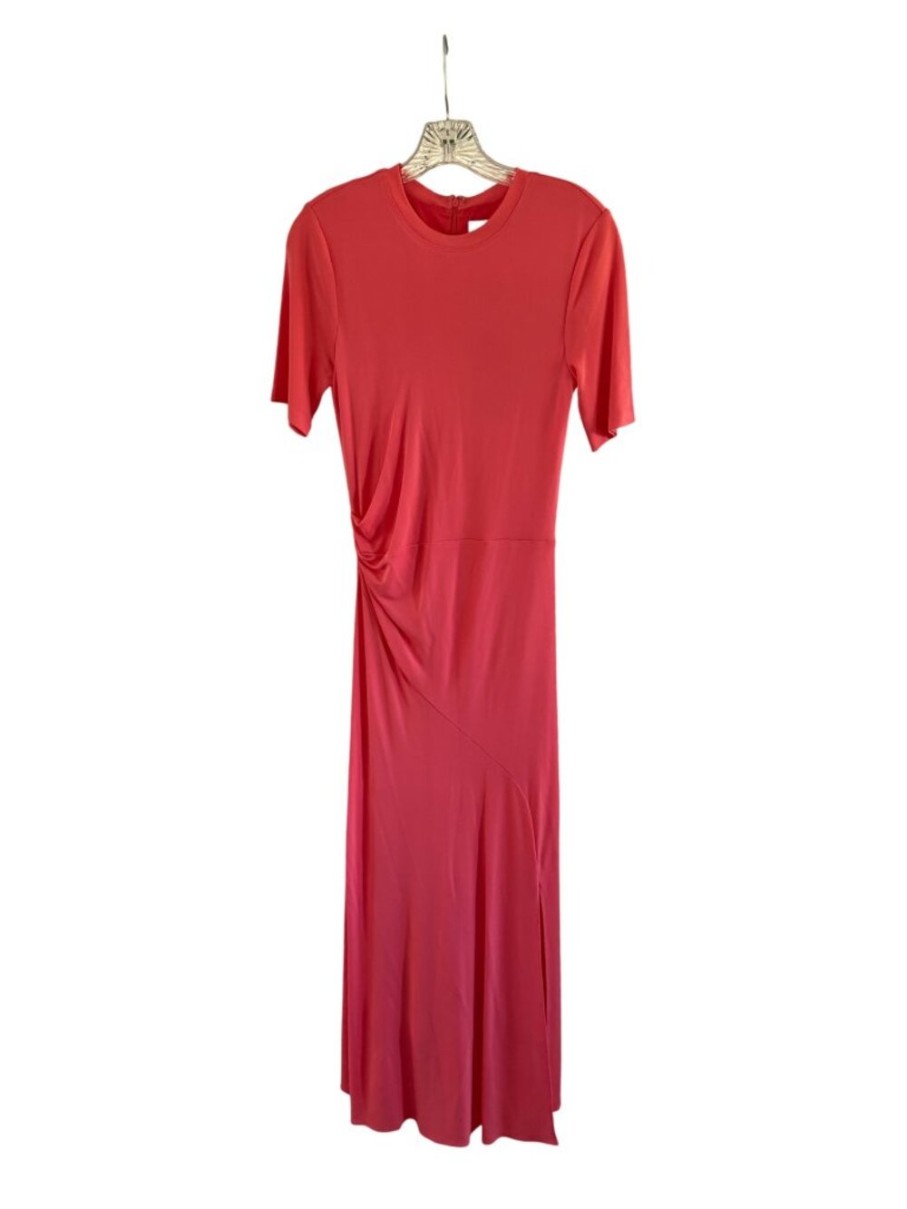 Halston Heritage Lauren Coral Matte Jersey Asymmetric Midi Dress NWT Size 6